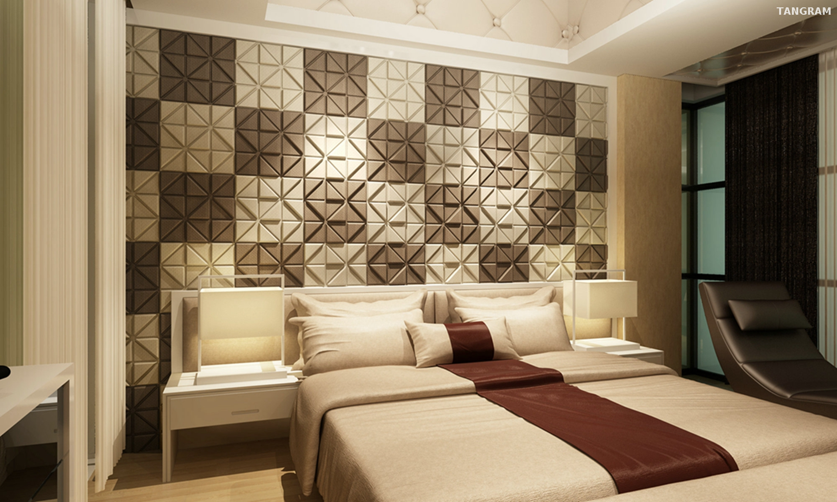 3D White Indoor Wall Panel
