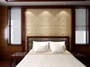Linen Fabric Brown Bedhead 3D Wall Panel