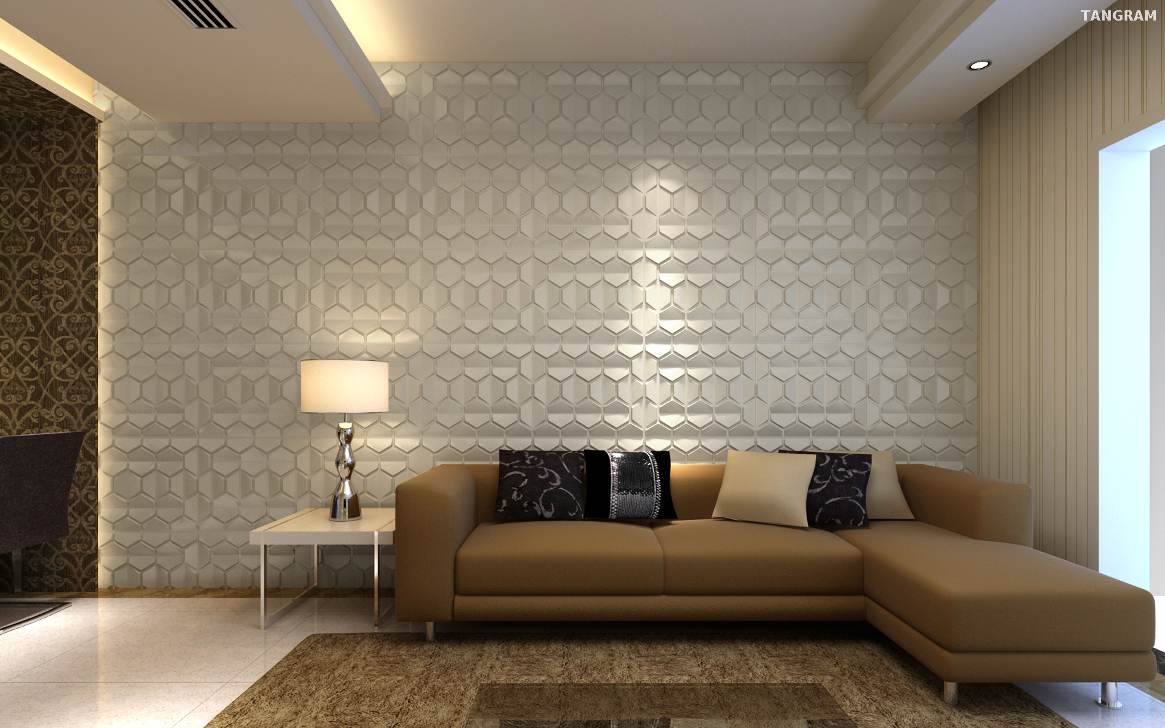 Soft Champagne Office 3D Wall Panel